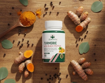 Turmeric Curcumin Supplement with Black Pepper, Joint & Antioxidant Support, Daily Wellness Capsules