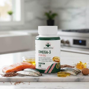 Omega-3 - 720mg | Fish Oil 1200mg – Wild Caught, Heart & Brain Support