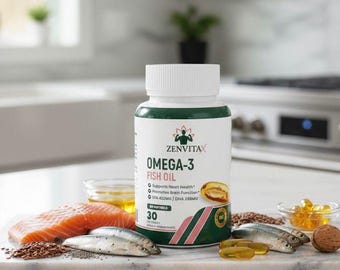 Omega-3 - 720mg | Fish Oil 1200mg – Wild Caught, Heart & Brain Support