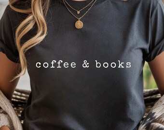 Comfort Colors® Coffee & Books T-Shirt, Retro Caffeine Lover Tee, Coffee Lovers Club Shirt