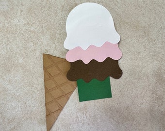 Ice Cream Gift Card Holder, Ice Cream Card, Birthday Money Holder, Holiday Gift Holder, with Envelope, Unique Card Holder