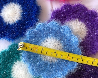 Dish Scrubbie, Flower Dish Scrubby, Pot Scrubber, Gentle Scrubbie, Pretty Scrubbie,  Susemi Scrubbie