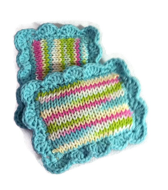 Knitted Scrubby / Knit Pot Scrubber / Knit Dish Scrubbies / Etsy