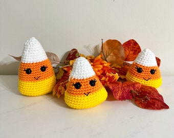 Crochet Candy Corn, Fall Decor, Amigurumi, Halloween Decoration, Candy Corn Decor, Set of 3