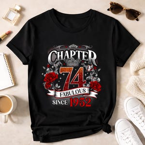 Regalo de 74.º cumpleaños para mujer, capítulo 74 desde 1952, diamante personalizado para reina de cumpleaños.