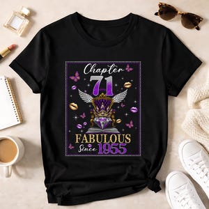 Regalo de cumpleaños número 71 para mujer, capítulo 71 desde 1955, diamante personalizado para reina de cumpleaños.