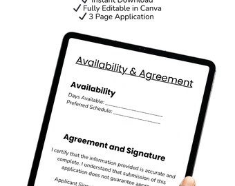 Plantilla editable de Canva para solicitud de alquiler de cabinas de peluquería (descarga digital)