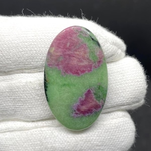 Top Quality Natural Ruby Zoisite Oval Shape Cabochon Loose Gemstone For Making Jewelry 60.90 Ct 38X23X6 MM A-265