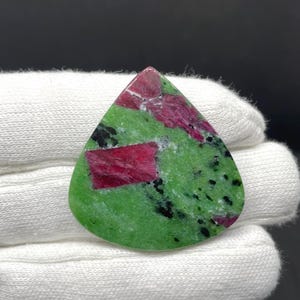 Incredible Top Quality Natural Ruby Zoisite Heart Shape Cabochon Loose Gemstone For Making Jewelry 72.75 Ct 42X40X4 MM A-248