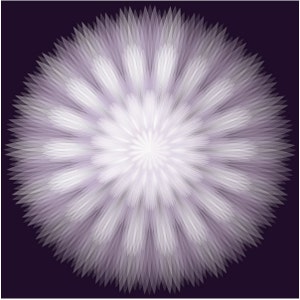 Purple Blossom Art, Energy Art, Meditation Design, Spiritual Art, Amethyst Color, Dark Purple and White, Starburst Art, Kaleidoscope Design image 1