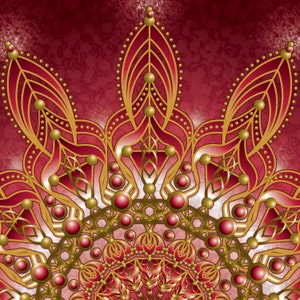 Divine Feminine, Red Mandala, Red and Gold, Geometric Art, Mandala Art, Spiritual, Meditation, Cosmic, Energy Art, Starburst, Kaleidoscope image 3