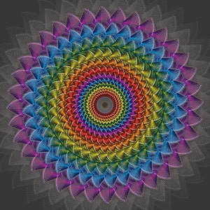 Rainbow Mandala, Colorful Mandala, Rainbow Kaleidoscope, Geometric Design, Rainbow Geometric Art, Digital Art Print, Geometric Rainbow Print