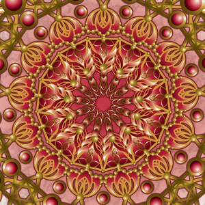 Divine Feminine, Red Mandala, Red and Gold, Geometric Art, Mandala Art, Spiritual, Meditation, Cosmic, Energy Art, Starburst, Kaleidoscope image 5