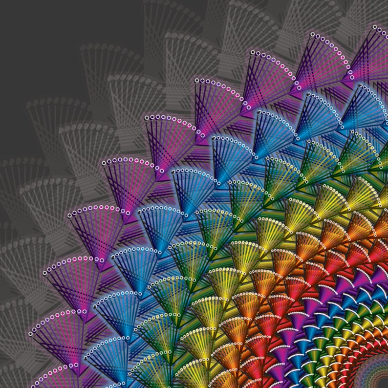 Rainbow Mandala, Colorful Mandala, Rainbow Kaleidoscope, Geometric Design, Rainbow Geometric Art, Digital Art Print, Geometric Rainbow Print image 2
