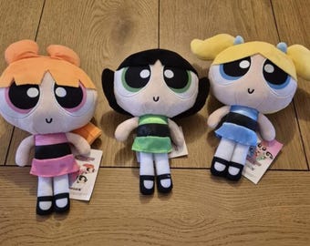 Blossom Girls Plush, Cut Power anime puff Girl, Gift for her