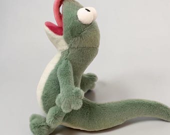 Beaver Lizard Tongue Lizard Abstract Plush, cut Animal Zoomy Tongue-Out Chameleon Plush