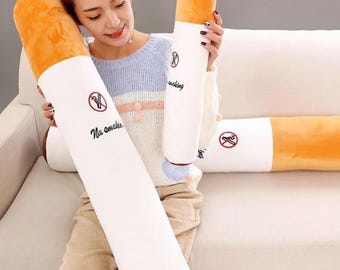Funny Smoking Cylindrical Cigarette Pillow Plush, cut Sleeping Cushion, Gift for Boyfriend