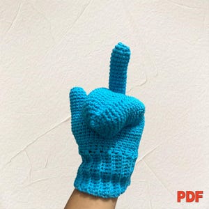 FU Mittens Crochet Pattern, Funny Middle Finger Gloves PDF