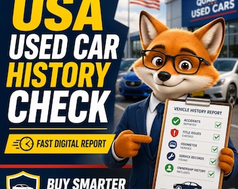 Vehicle History Report, Fast VIN Check, Digital Delivery