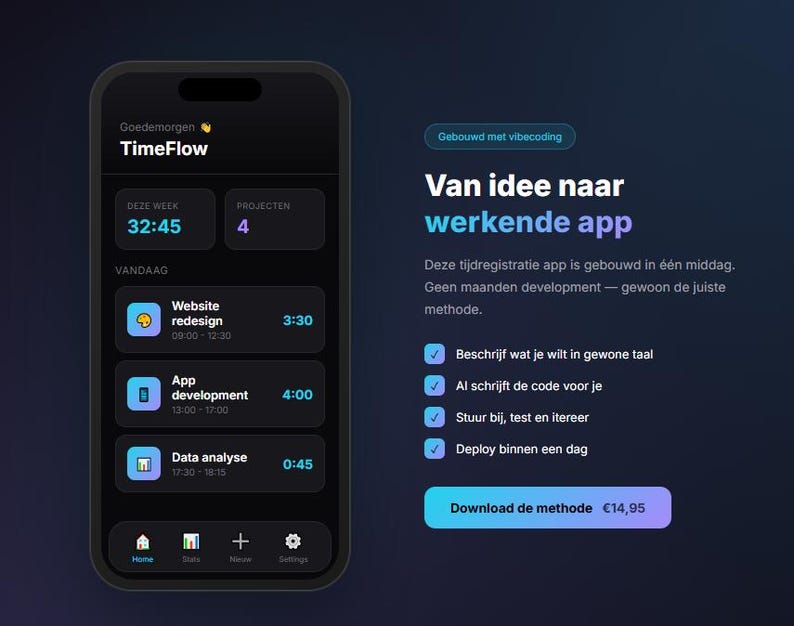 Vibe Coding Method | AI Coding Guide | Building Apps with Claude | Dutch Manual | Digital Download PDF image 3