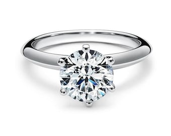 Lab Grown Diamond Engagement Ring, 1.5ct Round Brilliant Solitaire in 14k White Gold, Ethical Wedding Jewelry for Women, Gift for Her