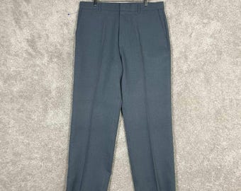Pantalones de vestir Levis Action Slacks vintage de los años 90 para hombre, talla 36x32, color azul grisáceo, fabricados en EE. UU.