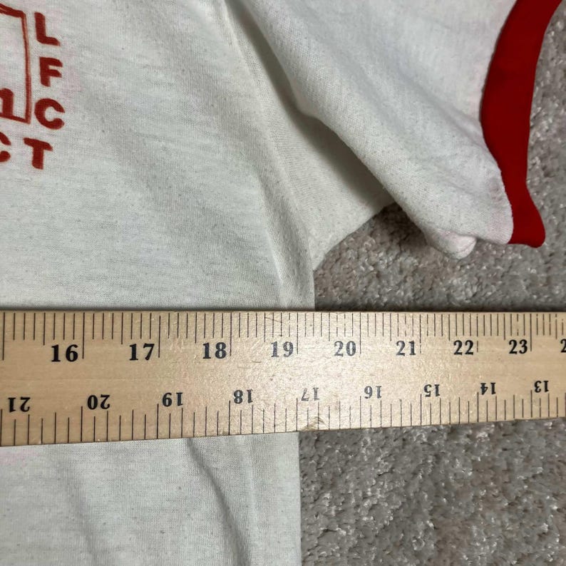 Vintage 70s Russell Athletic BSA Pathfinder District Ringer T Shirt White Red M image 10