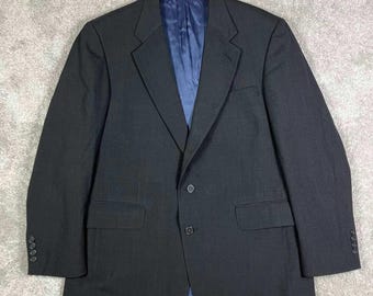 Vintage Lands End 42R herenblazer antracietgrijs 100% wol gemaakt in de VS