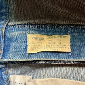 VTG 70s Wrangler Jeans Mud Faded Distressed Mens 34x32 (fit 32x29) Made In USA image 9