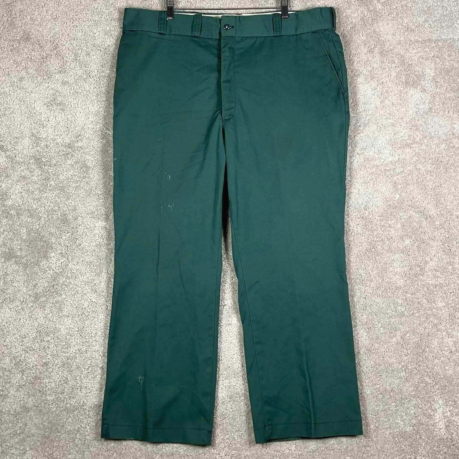 Big Mac, VTG 70s Big Mac Work Pants Mens 42x28 (Fits 40x27) Forest Green Scovill Twill