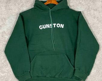 Vintage Hanold Gunston School Green Pullover Hoodie Sweatshirt Mens Medium