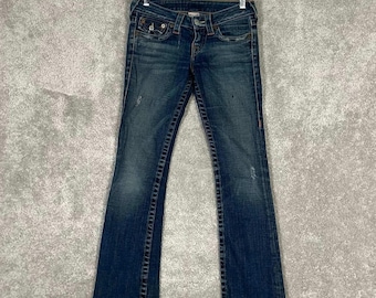 True Religion Becky ブーツカットジーンズ ブルーデニム ローライズ サイズ24 Y2K アメリカ製