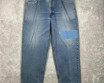 Vintage Levis 560 Comfort Fit Jeans Mens 42x30 Blue Denim Patched Distressed Y2K