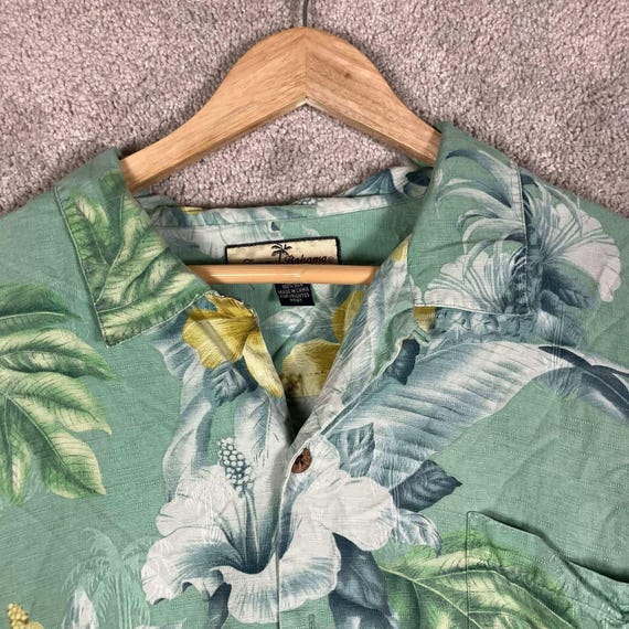Tommy Bahama, Vintage Tommy Bahama Shirt Mens XXL Green Silk Tropical Floral Hawaiian 90s
