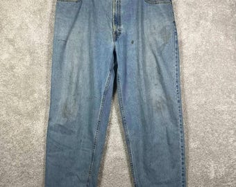 Vintage Levis 560 Jeans Mens 46x32 Blue Denim Workwear Distressed Stained 2000s
