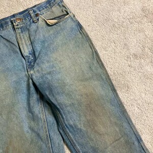 VTG 70s Wrangler Jeans Mud Faded Distressed Mens 34x32 (fit 32x29) Made In USA image 6