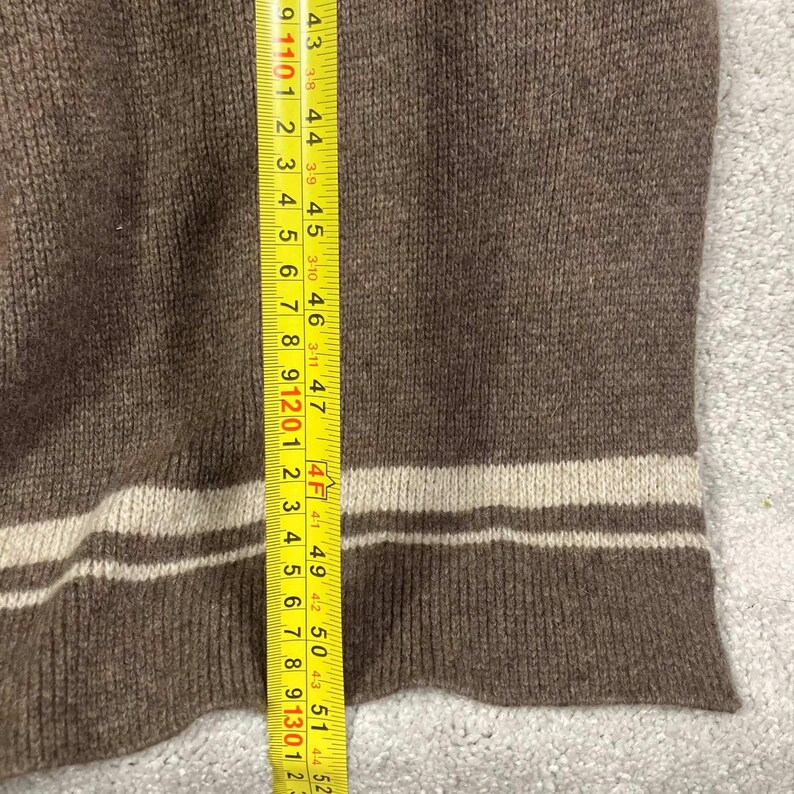 Pendleton Aztec Lambswool Cardigan Duster Brown Sweater Knit Size Large image 12