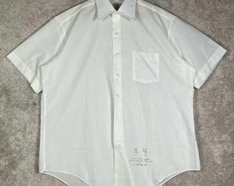 Vintage Sears The Mens Store Perma-Presto White Dress Shirt Size 17 Retro 70s