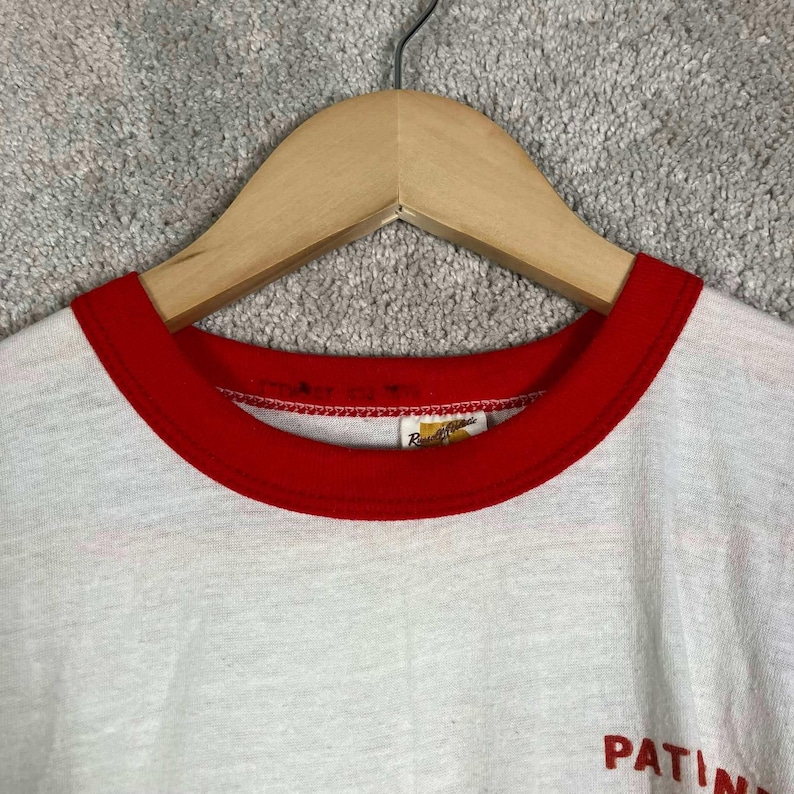 Vintage 70s Russell Athletic BSA Pathfinder District Ringer T Shirt White Red M image 4