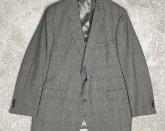 Brooks Brothers Mens Gray Glen Plaid 100% Wool 2 Button Blazer Sport Coat 48L