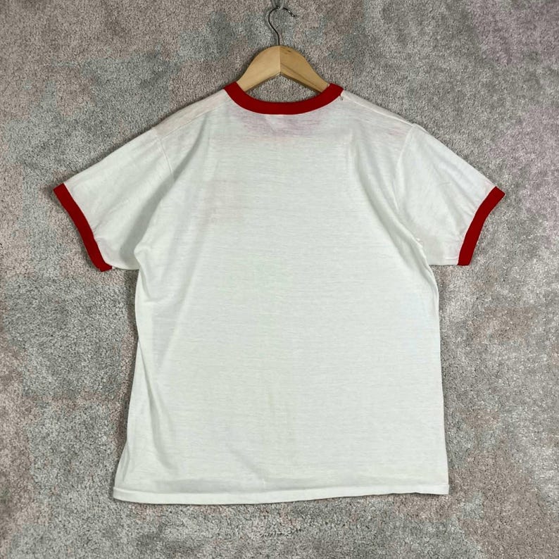 Vintage 70s Russell Athletic BSA Pathfinder District Ringer T Shirt White Red M image 9