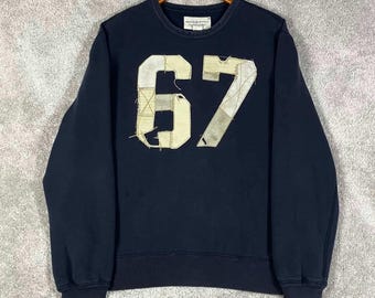 Sudadera tipo polo Vintage Denim Supply Ralph Lauren #67 Patchwork para hombre, talla XL, estilo Heritage