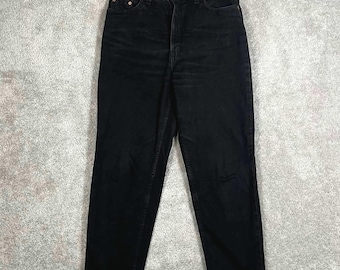 Jeans Levi's vintage da donna, neri, modello 521, taglia 14 Petite (corrisponde a una taglia 31x27), Made in USA, anni '90.