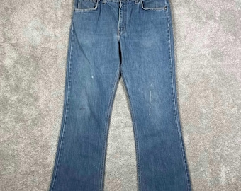 Vintage Saddlehorn Mens Bootcut Jeans Fits 36x31 Scovill Zipper Blue Medium Wash