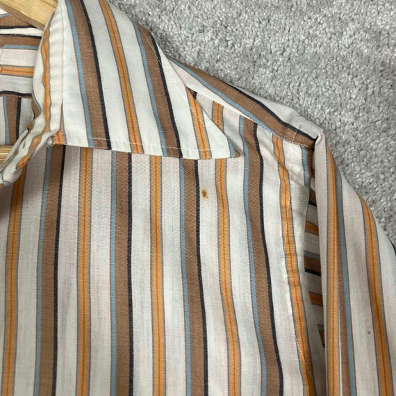 VTG 60s Enro Enduro Permanent Press Striped Shirt Mens Orange Atomic Mid Century View 5