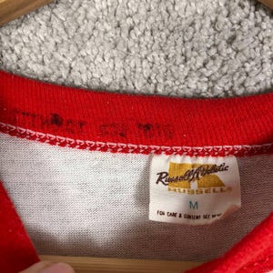 Vintage 70s Russell Athletic BSA Pathfinder District Ringer T Shirt White Red M image 6