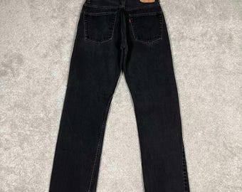 Levi's 505 Jeans Men's 32x34 Black Regular Fit Straight Leg Denim Cotton Vintage