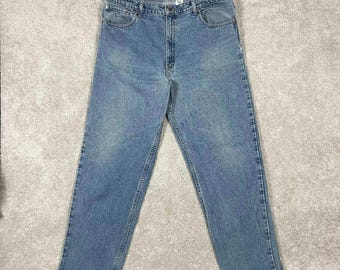 Vintage Levis 550 Relaxed Fit Tapered Leg Jeans Mens 42x34 Blue Made in USA 90s