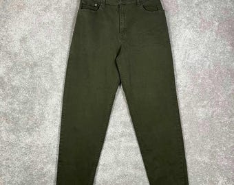 Vintage 90er Jahre Levis 550 Jeans Damen Größe 12 Green Wash Tapered Relaxed Fit Army