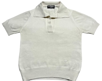 VTG Givenchy Sport White Knit Short Sleeve Polo Top Women's Size 34 Size XS 80s